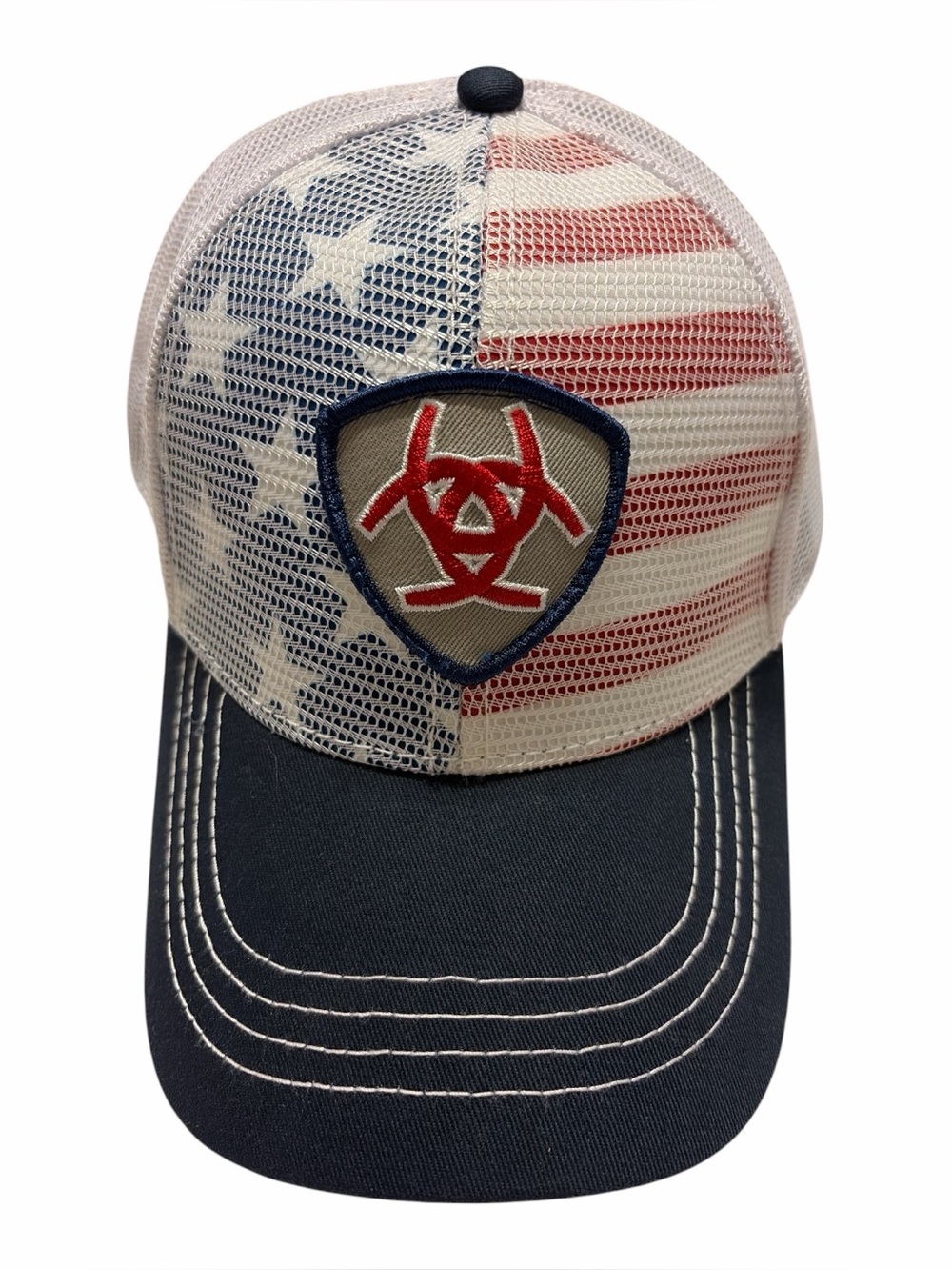 Ariat Snap Back Trucker Cap USA - Red / White / Blue. New without tags